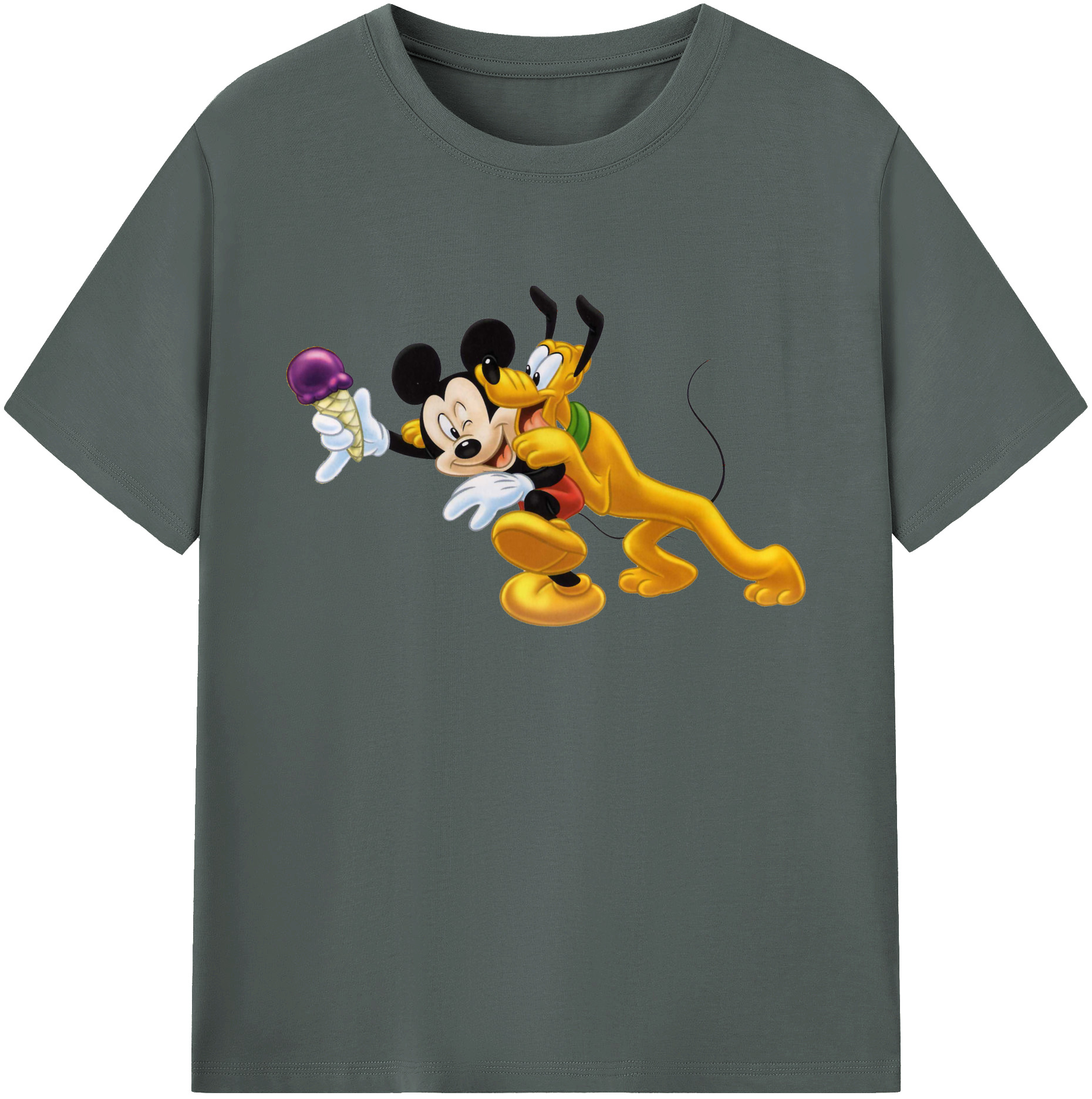 ミッキーマウス Mickey Mouse 綿100％ メンズ半袖Tシャツ｜肌触りやわらか＆通気性